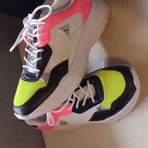 Guess Sneakers size 10 multi-colored pink yellow black